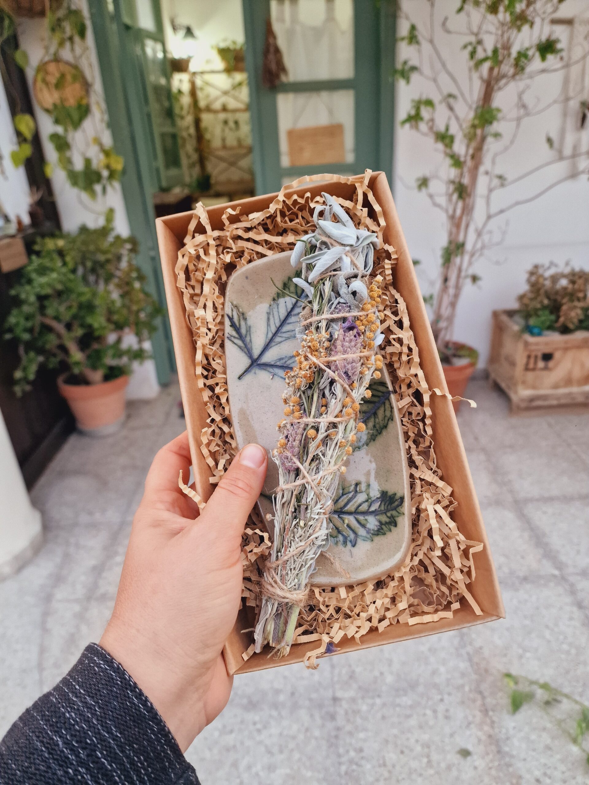 Smoke bundle and handmade ceramic dish gift set