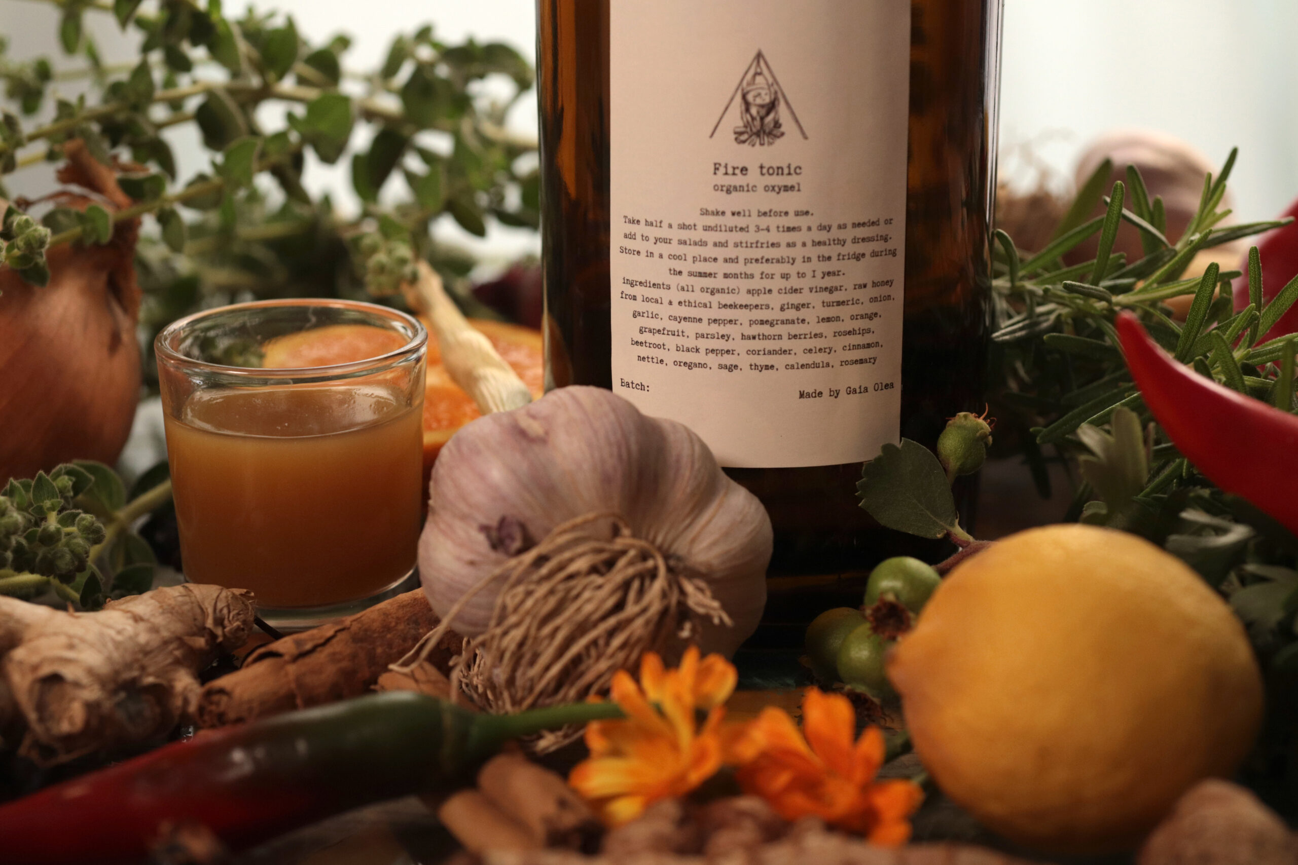 Organic Fire Tonic Oxymel 1 Litre (Preorder- Delivery 1st of December) - Image 2